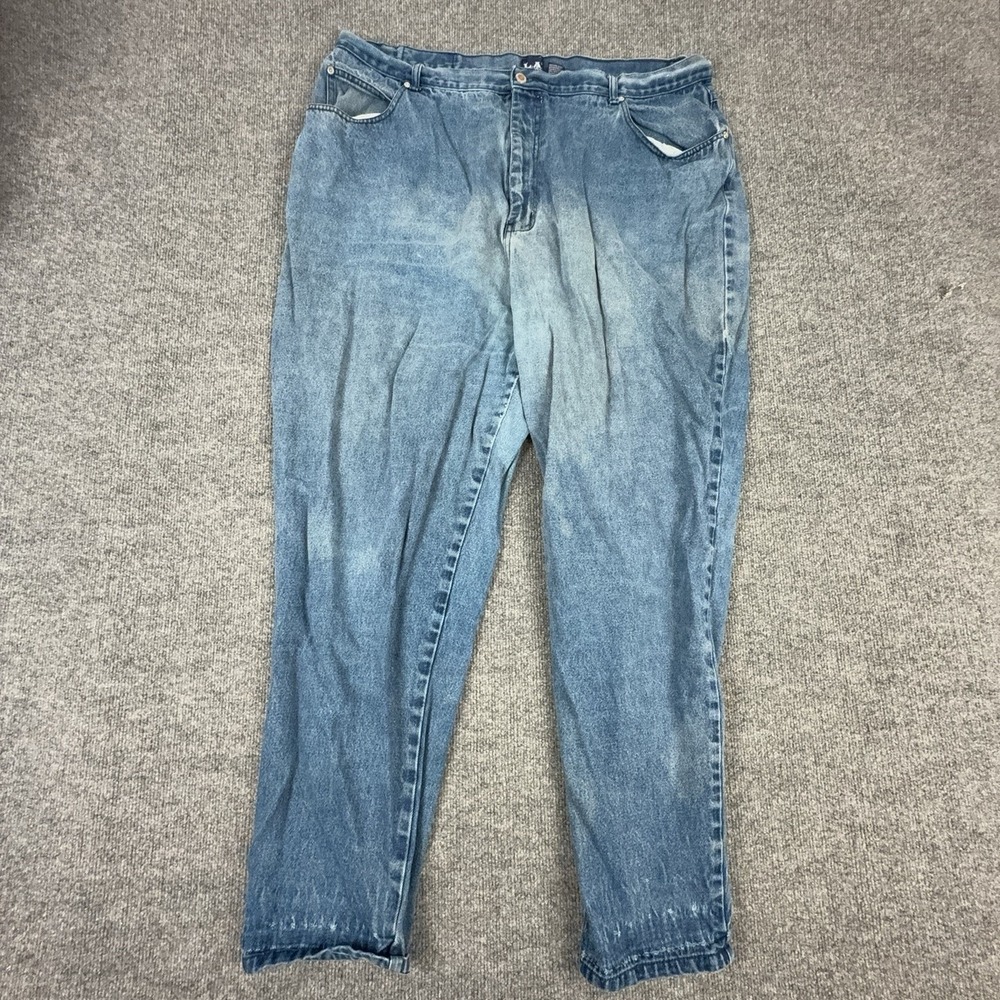 L.A. Blues Jeans Womens 26 Long Light Wash Blue High Rise Relaxed Tapered Denim